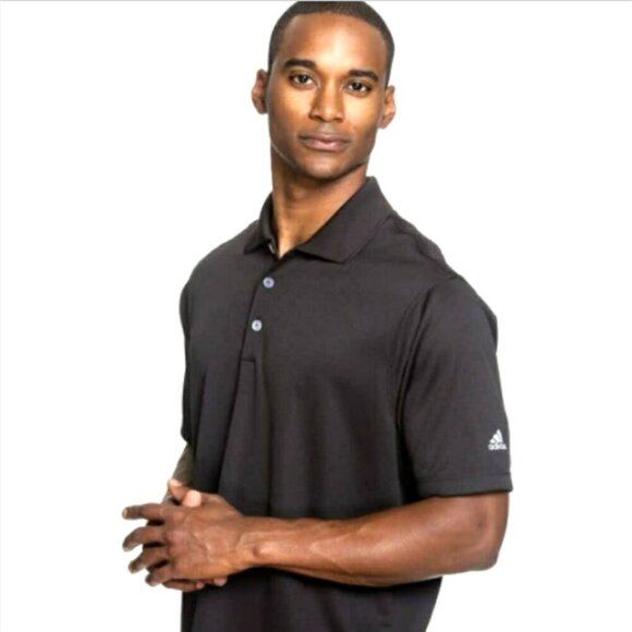 Adidas A170 ClimaLite Solid Golf Polo Shirt Men's XL Black #345F - Picture 1 of 11